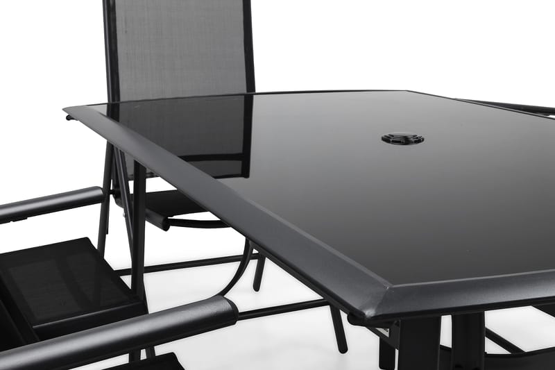 Primavera Matgrupp 150x90 + 6 Stolar - Svart - Utemöbler - Utegrupp - Matgrupp utomhus