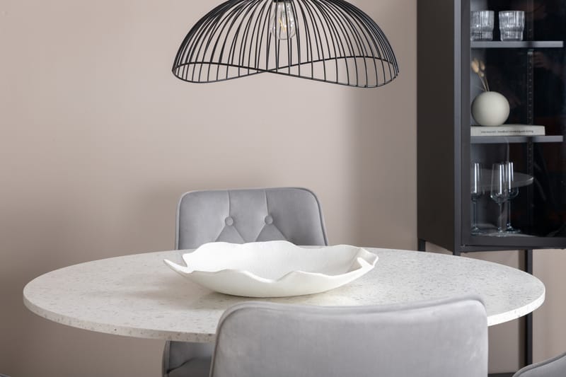 Razzia Matgrupp Utomhus Rund Ø106cm + 4 Velvet Lyx Matstolar - Vit/Svart - Utemöbler - Utegrupp - Matgrupp utomhus