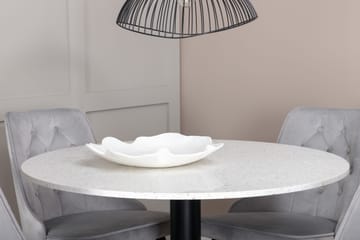Razzia Matgrupp Utomhus Rund Ø106cm + 4 Velvet Lyx Matstolar - Vit/Svart - Utemöbler - Utegrupp - Matgrupp utomhus