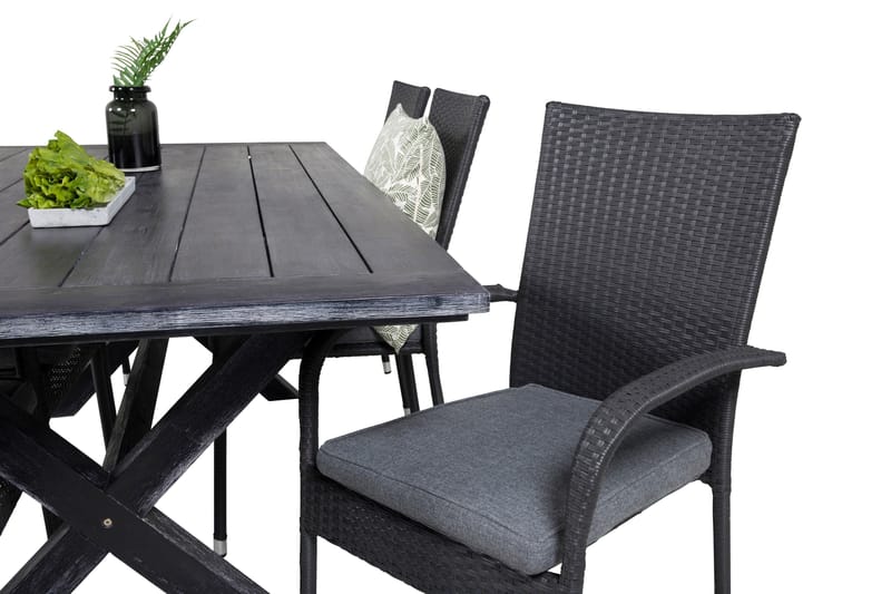 Rives Matgrupp Utomhus 200cm + 6 Anna Karmstolar - Natur - Utemöbler - Utegrupp - Matgrupp utomhus