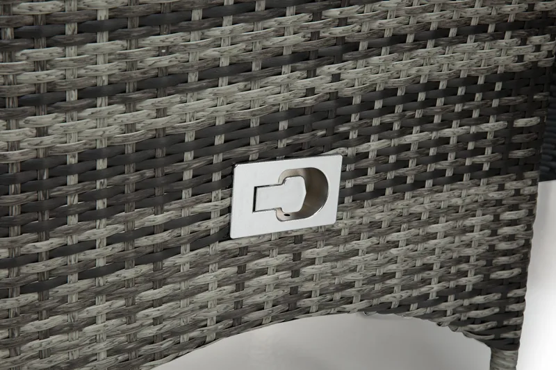 Round Matgrupp Ø140 + 6 Jenny Ställbar Fåtölj - Svart/Grå - Utemöbler - Utegrupp - Matgrupp utomhus