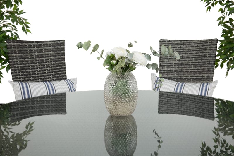 Round Matgrupp Ø140 + 6 Jenny Ställbar Fåtölj - Svart/Grå - Utemöbler - Utegrupp - Matgrupp utomhus