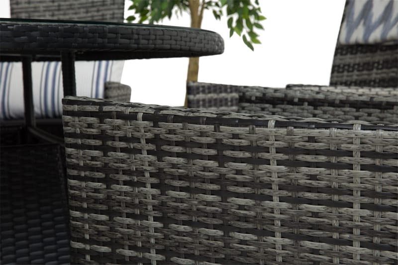 Round Matgrupp Ø140 + 6 Jenny Ställbar Fåtölj - Svart/Grå - Utemöbler - Utegrupp - Matgrupp utomhus