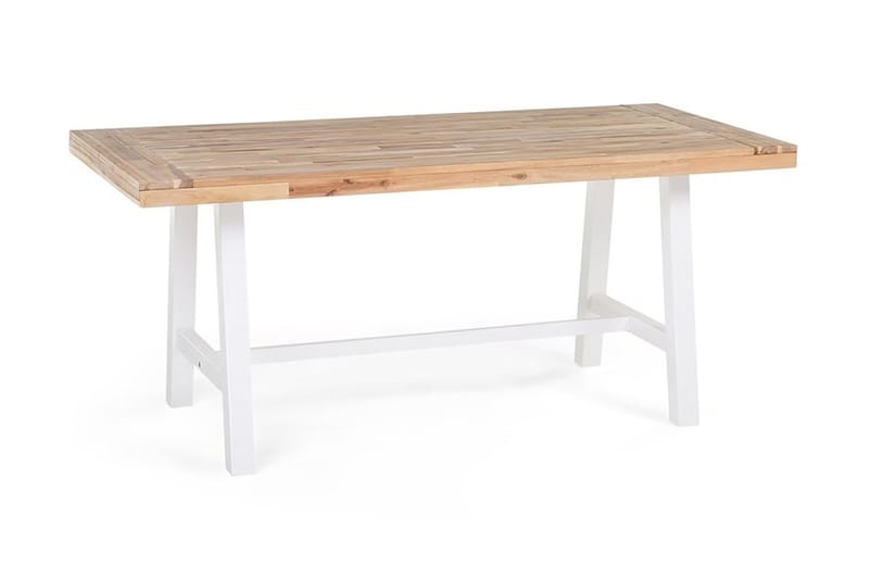 Scania Trädgårdmöbelset 170 cm + 2 Bänkar Utomhus - Vit - Utemöbler - Utegrupp - Matgrupp utomhus