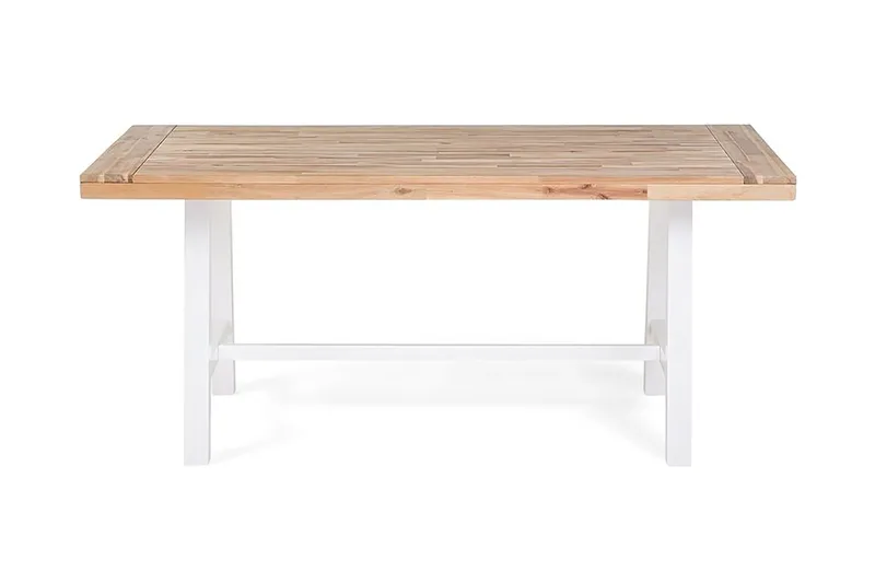 Scania Trädgårdmöbelset 170 cm + 2 Bänkar Utomhus - Vit - Utemöbler - Utegrupp - Matgrupp utomhus