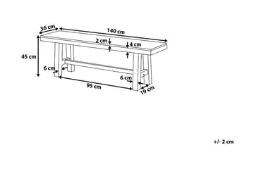 Scania Trädgårdmöbelset 170 cm + 2 Bänkar Utomhus - Vit - Utemöbler - Utegrupp - Matgrupp utomhus