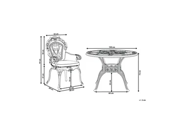 Scario Matgrupp Utomhus 100 cm + 4 Utestolar - Brun - Utemöbler - Utegrupp - Matgrupp utomhus