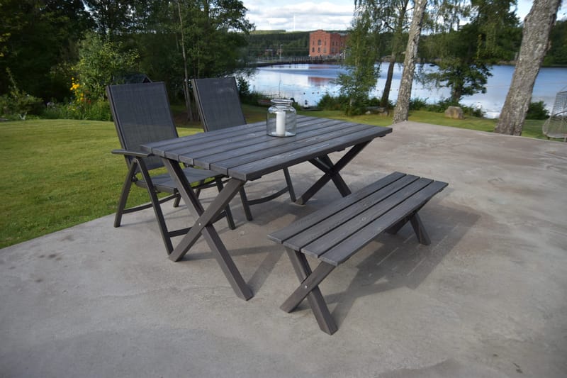 Scottsdale Matgrupp Utomhus 150 cm + 2 Solanum Utestolar - Grå - Utemöbler - Utegrupp - Matgrupp utomhus