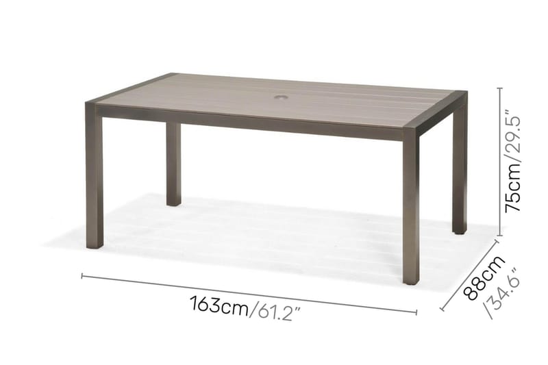 Solana Matgrupp Utomhus 160 cm + 4 Stolar + 2 Positionsstolar - Grå - Utemöbler - Utegrupp - Matgrupp utomhus