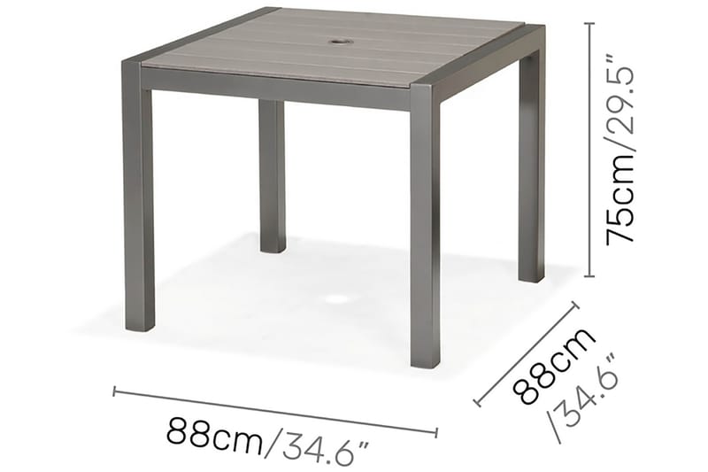 Solana Matgrupp Utomhus 88 cm + 4 Stolar - Grå - Utemöbler - Utegrupp - Matgrupp utomhus