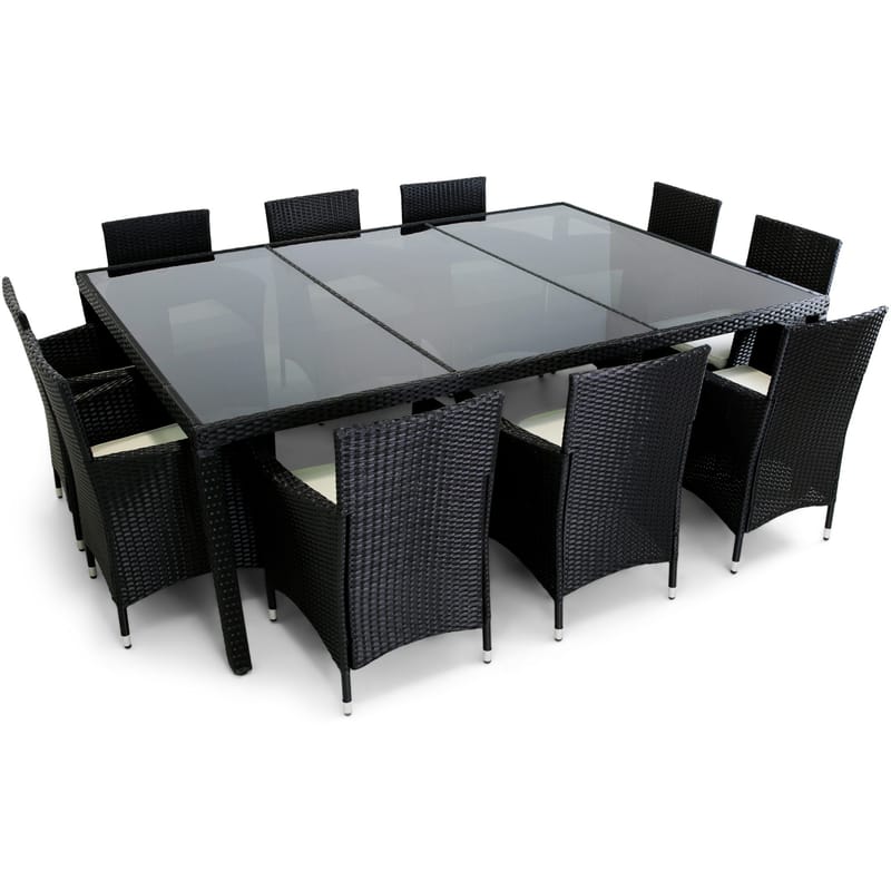 Stockevik Matgrupp Utomhus 220 cm + 10 st Matstolar Utomhus - Antracit - Utemöbler - Utegrupp - Matgrupp utomhus