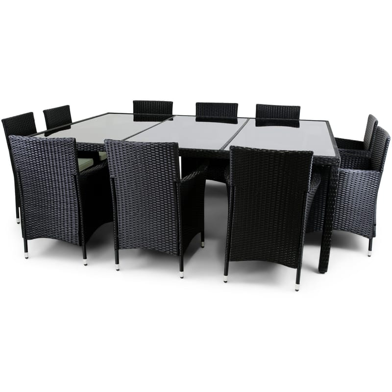 Stockevik Matgrupp Utomhus 220 cm + 10 st Matstolar Utomhus - Antracit - Utemöbler - Utegrupp - Matgrupp utomhus