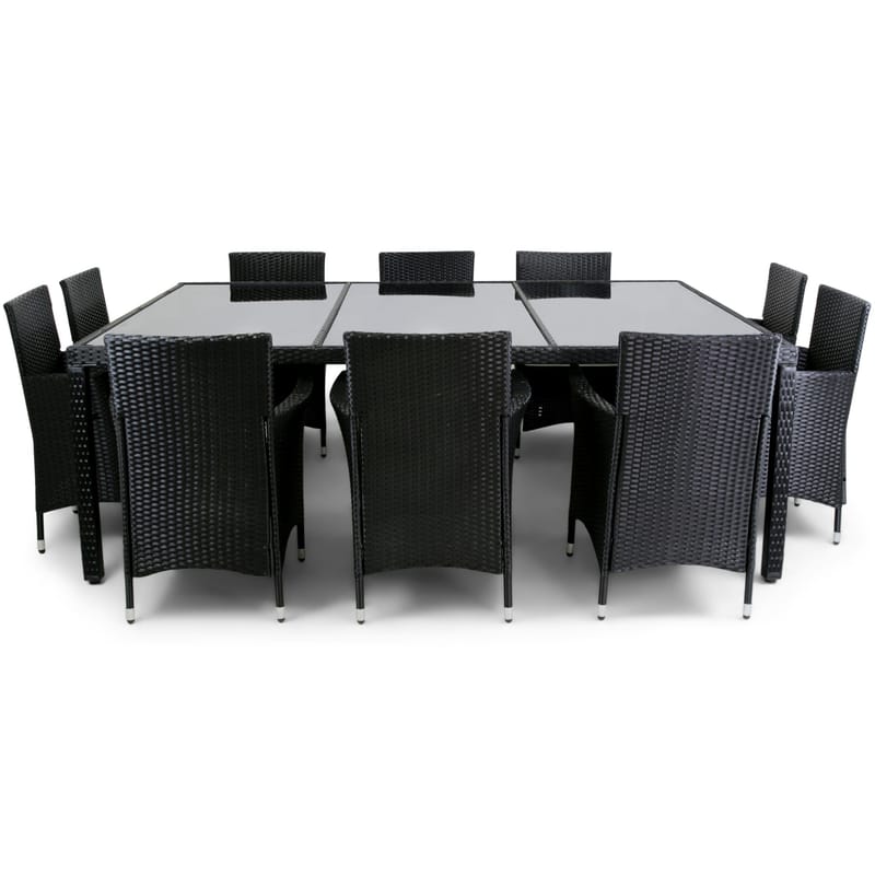 Stockevik Matgrupp Utomhus 220 cm + 10 st Matstolar Utomhus - Antracit - Utemöbler - Utegrupp - Matgrupp utomhus