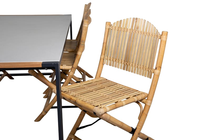 Texas Matgrupp Utomhus 200cm + 6 Cane Matstolar - Vit - Utemöbler - Utegrupp - Matgrupp utomhus