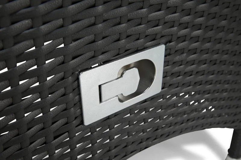 Thor Matgrupp Ø140 + 6 Jenny Ställbar Fåtölj - Grå/Svart - Utemöbler - Utegrupp - Matgrupp utomhus