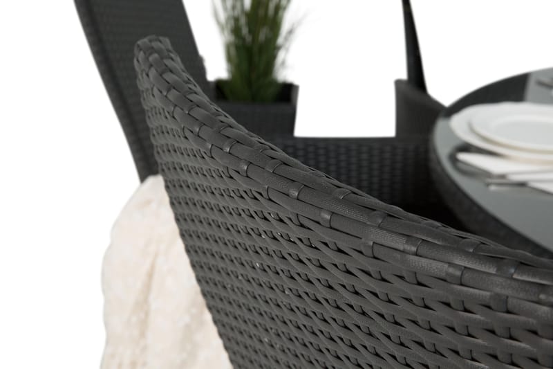 Thor Matgrupp Ø140 + 6 Jenny Ställbar Fåtölj - Svart - Utemöbler - Utegrupp - Matgrupp utomhus