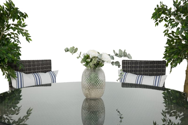 Thor Matgrupp Ø140 + 6 Thor Fåtölj - Svart/Grå - Utemöbler - Utegrupp - Matgrupp utomhus