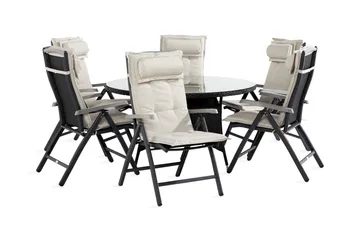 Thor Matgrupp 140 Rund + 6 Monaco Positionsstol m Dyna