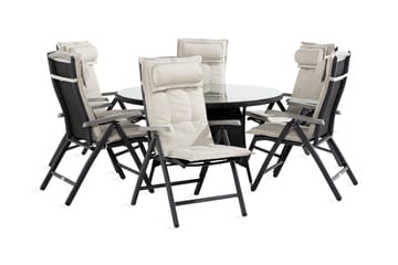 Thor Matgrupp 140 Rund + 6 Monaco Positionsstol m Dyna