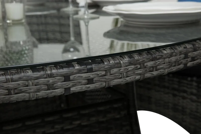 Thor Matgrupp Utomhus Ø140 + 6 Jenny Ställbar Fåtölj - Grå - Utemöbler - Utegrupp - Matgrupp utomhus