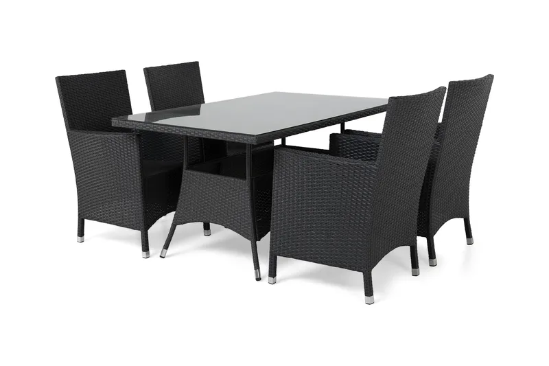 Thor Matgrupp Utomhus 140 + 4 Thor Fåtölj - Svart/Svart - Utemöbler - Utegrupp - Matgrupp utomhus