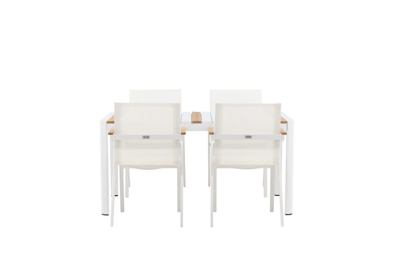 Togo Matgrupp Utomhus 150 cm + 4 st Mexico Karmstolar - Vit - Utemöbler - Utegrupp - Matgrupp utomhus