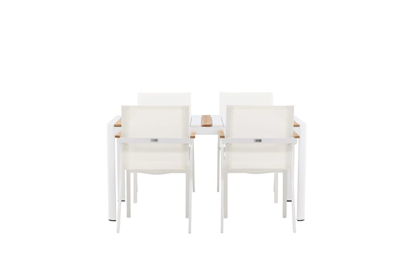 Togo Matgrupp Utomhus 150 cm + 4 st Mexico Karmstolar - Vit - Utemöbler - Utegrupp - Matgrupp utomhus