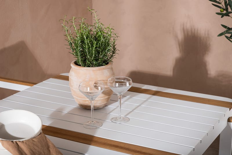 Togo Matgrupp Utomhus 150 cm + 4 st Mexico Karmstolar - Vit - Utemöbler - Utegrupp - Matgrupp utomhus