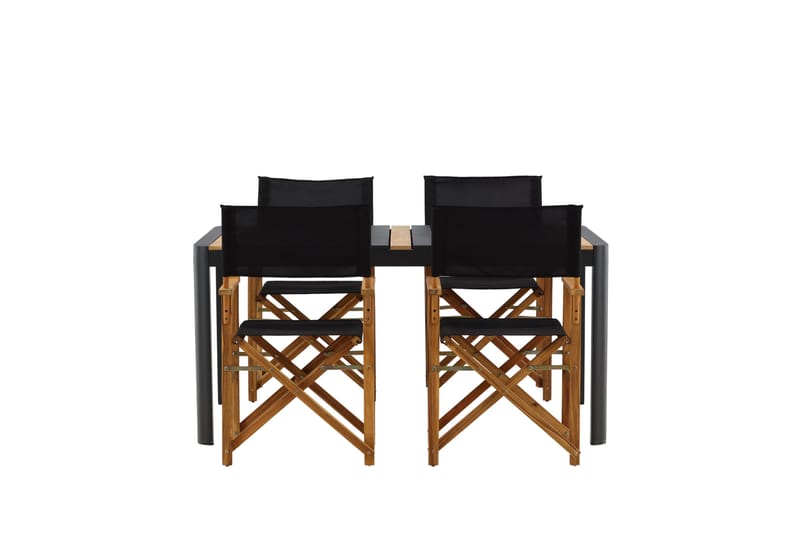 Togo Matgrupp Utomhus 150x100 cm + 4 Marion Stol - Svart/Brun - Utemöbler - Utegrupp - Matgrupp utomhus