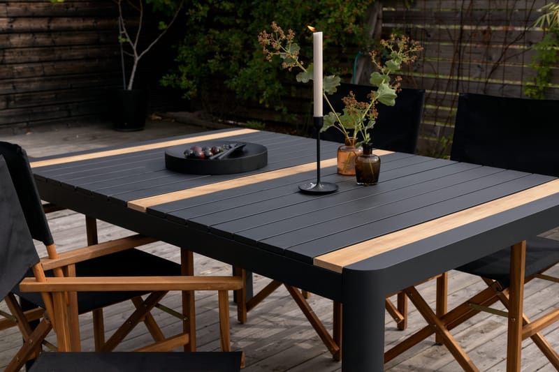 Togo Matgrupp Utomhus 150x100 cm + 4 Marion Stol - Svart/Brun - Utemöbler - Utegrupp - Matgrupp utomhus