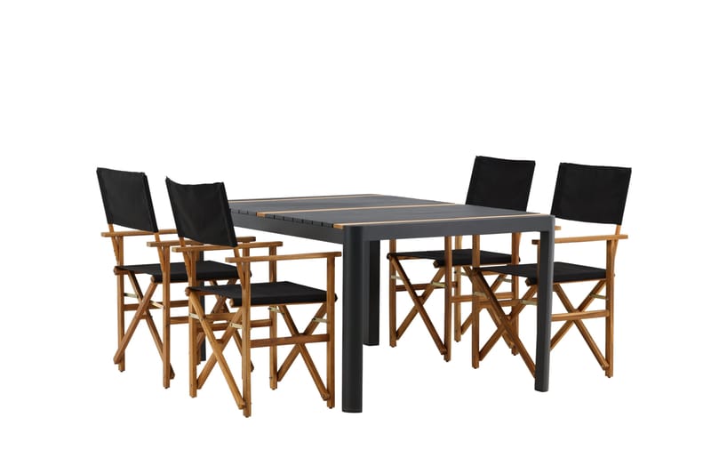 Togo Matgrupp Utomhus 150x100 cm + 4 Marion Stol - Svart/Brun - Utemöbler - Utegrupp - Matgrupp utomhus