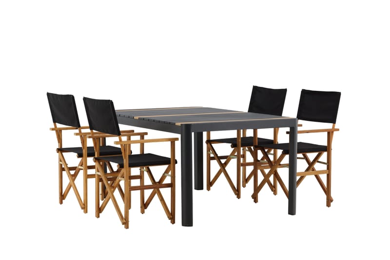 Togo Matgrupp Utomhus 150x100 cm + 4 Marion Stol - Svart/Brun - Utemöbler - Utegrupp - Matgrupp utomhus