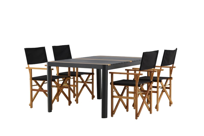 Togo Matgrupp Utomhus 150x100 cm + 4 Marion Stol - Svart/Brun - Utemöbler - Utegrupp - Matgrupp utomhus