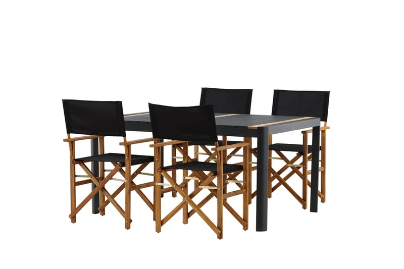 Togo Matgrupp Utomhus 150x100 cm + 4 Marion Stol - Svart/Brun - Utemöbler - Utegrupp - Matgrupp utomhus