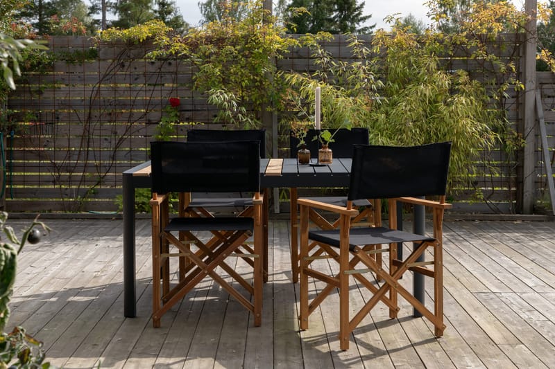 Togo Matgrupp Utomhus 150x100 cm + 4 Marion Stol - Svart/Brun - Utemöbler - Utegrupp - Matgrupp utomhus
