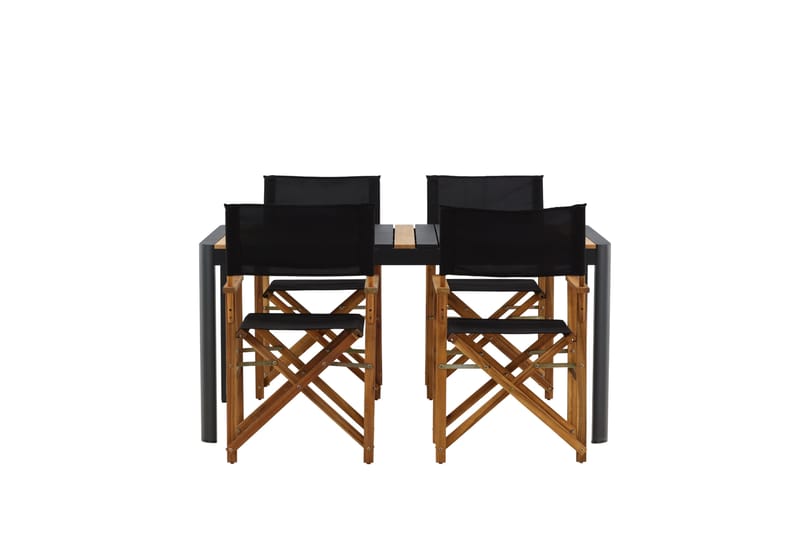Togo Matgrupp Utomhus 150x100 cm + 4 Marion Stol - Svart/Brun - Utemöbler - Utegrupp - Matgrupp utomhus