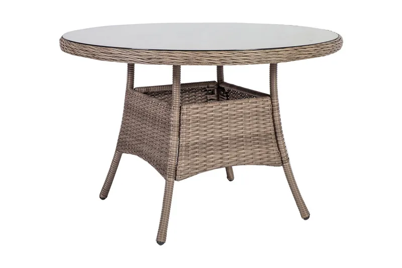 Toscana Matgrupp Utomhus 110 cm inkl 4 Utefåtöljer - Brun - Utemöbler - Utegrupp - Matgrupp utomhus