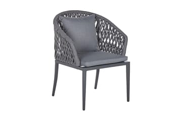 Trädgårdsmöbelset aluminium grå LIPARI - Grå - Utemöbler - Utegrupp - Matgrupp utomhus