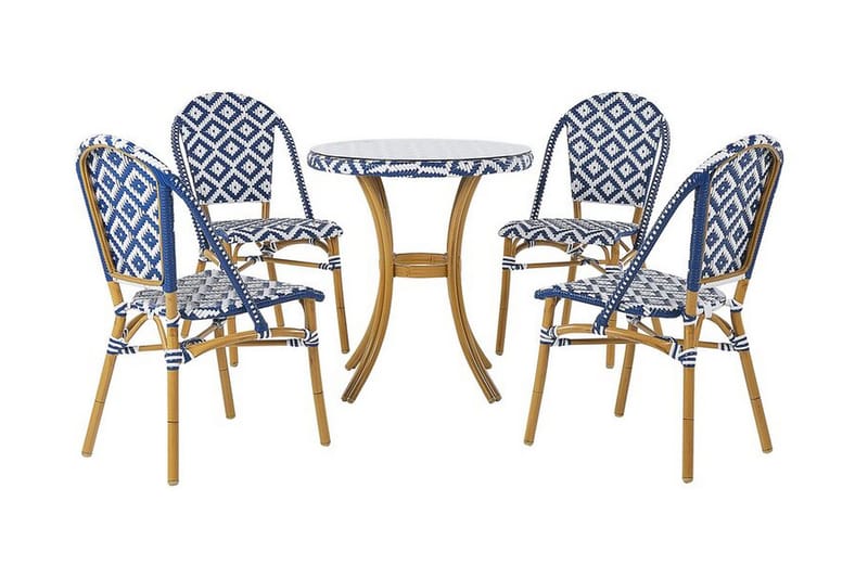Trädgårdsmöbelset av Utebord och 4 Utestolar RIFREDDO, Blå