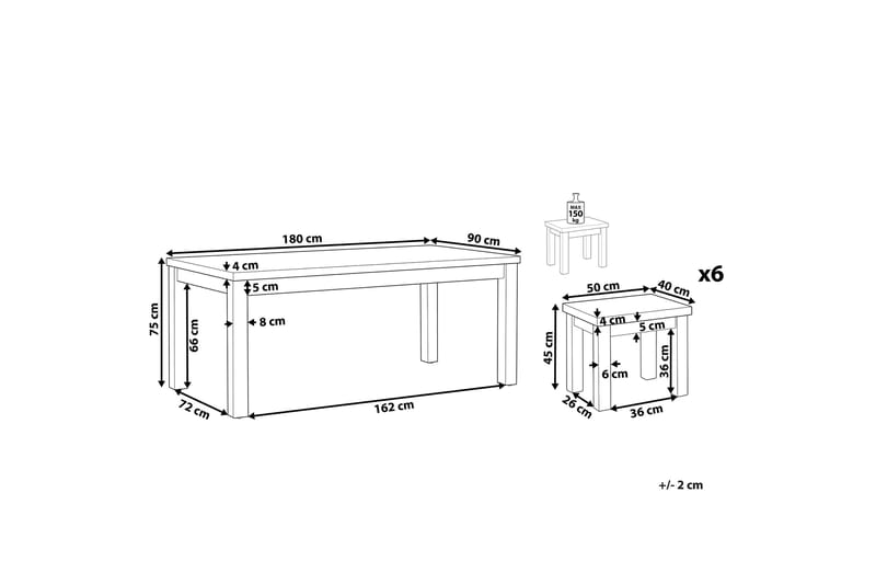 Trädgårdsmöbelset av Utebord och 6 Utestolar grå OSTUNI - Grå - Utemöbler - Utegrupp - Matgrupp utomhus
