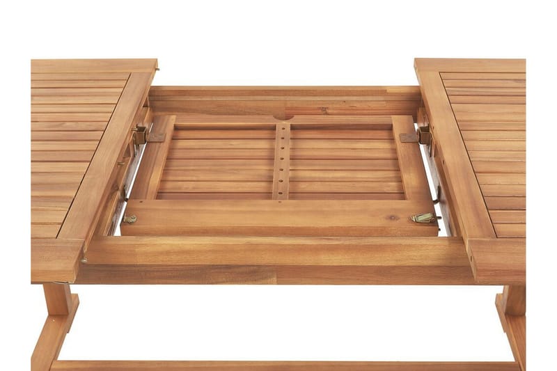 Trädgårdsmöbelset av Utebord och 6 Utestolar JAVA - Trä/natur - Utemöbler - Utegrupp - Matgrupp utomhus