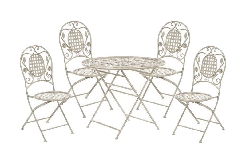 Trädgårdsmöbelset krämvit BIVIO, Vit