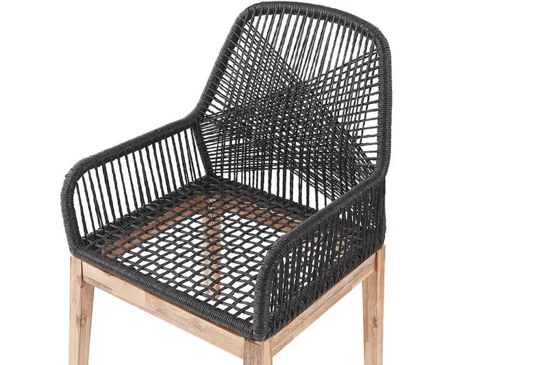 Trädgårdsset av runt Utebord och 4 Utestolar OLBIA - Grå - Utemöbler - Utegrupp - Matgrupp utomhus