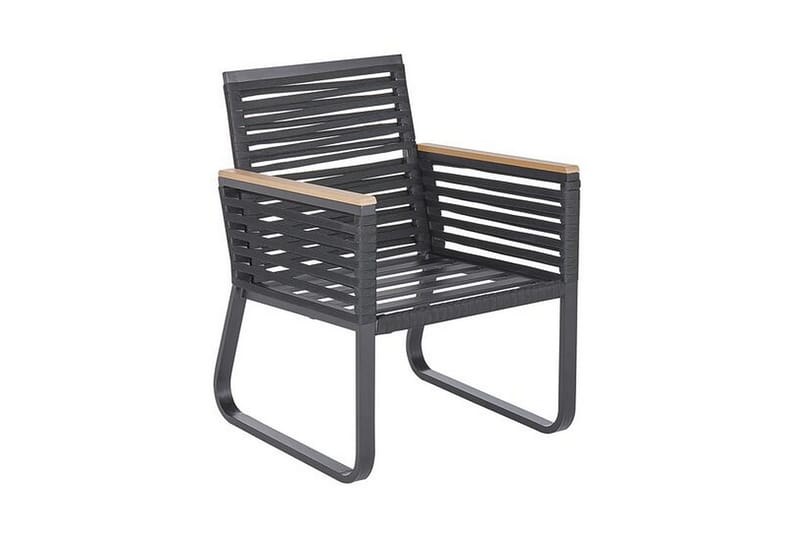 Trädgårdsset av Utebord och 4 Utestolar CANETTO - Svart - Utemöbler - Utegrupp - Matgrupp utomhus