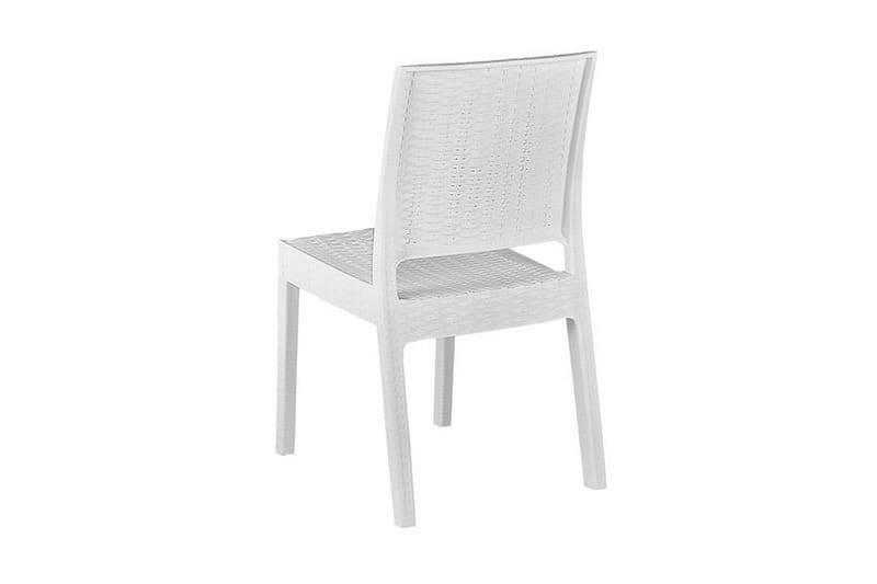 Trädgårdsset av Utebord och 4 Utestolar FOSSANO - Vit - Utemöbler - Utegrupp - Matgrupp utomhus