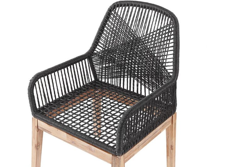 Trädgårdsset av Utebord och 4 Utestolar svart/grå OLBIA - Grå - Utemöbler - Utegrupp - Matgrupp utomhus