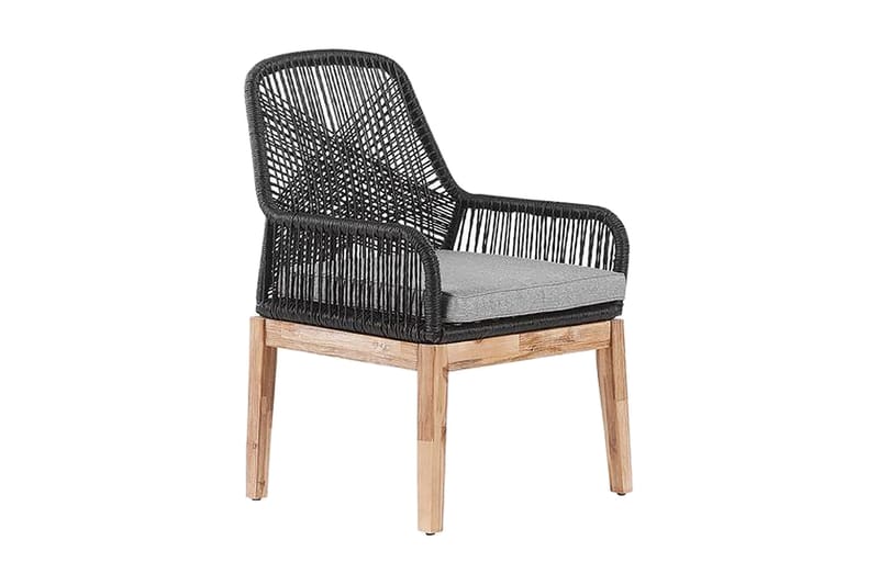 Trädgårdsset av Utebord och 4 Utestolar svart/grå OLBIA - Grå - Utemöbler - Utegrupp - Matgrupp utomhus