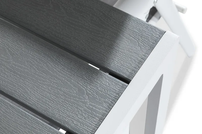 Tunis Matgrupp 205x90 + 6 Maggie Positionsstol - Vit/Grå - Utemöbler - Utegrupp - Matgrupp utomhus