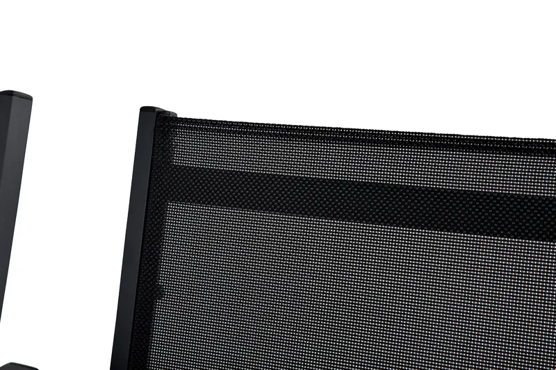 Tunis Matgrupp 205x90 cm + 6 Tunis Stapelstol - Svart/Svart - Utemöbler - Utegrupp - Matgrupp utomhus