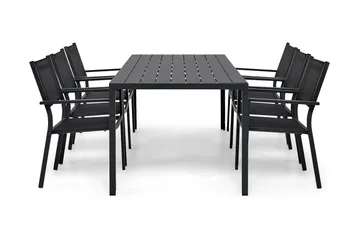 Tunis Matgrupp 205x90 cm + 6 Tunis Stapelstol